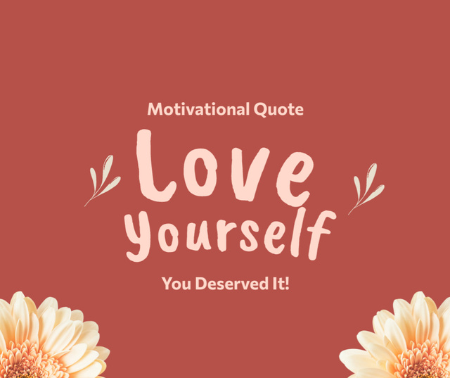  Motivational Phrase with Flowers  Facebook Design Template