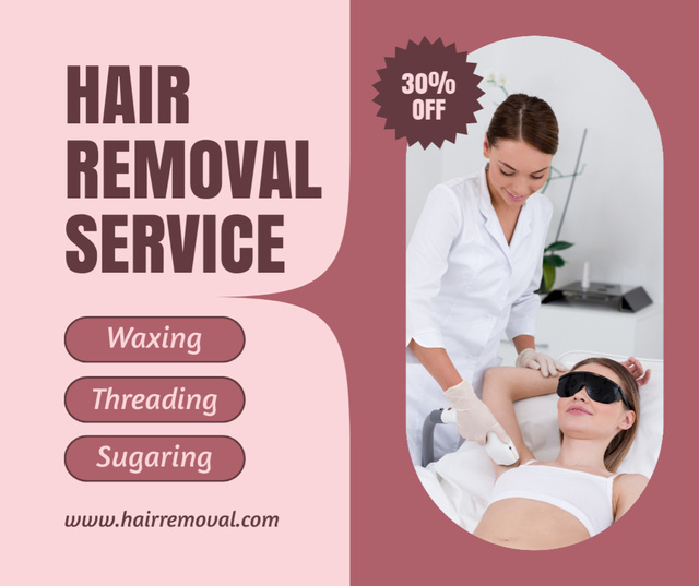Designvorlage Offer Discounts for Different Types of Hair Removal für Facebook