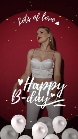 Gift And Balloons With Congrats On Birthday TikTok Video Design Template