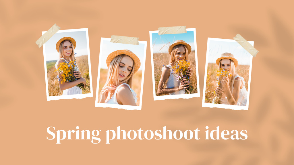 Collage with Spring Ideas for Photoshoot Youtube Thumbnail tervezősablon