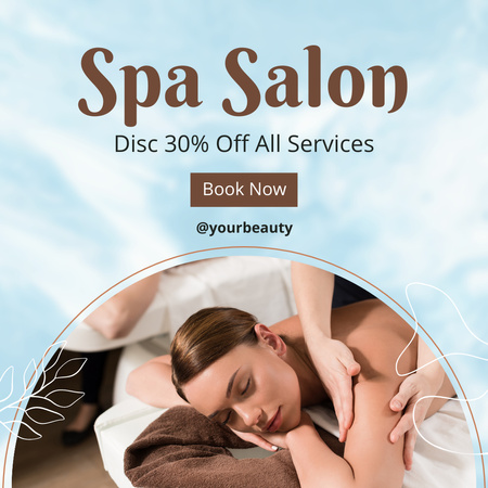 Spa Salon Offer with Discount  Instagramデザインテンプレート