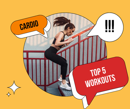 Top Cardio workout exercises Facebook Design Template