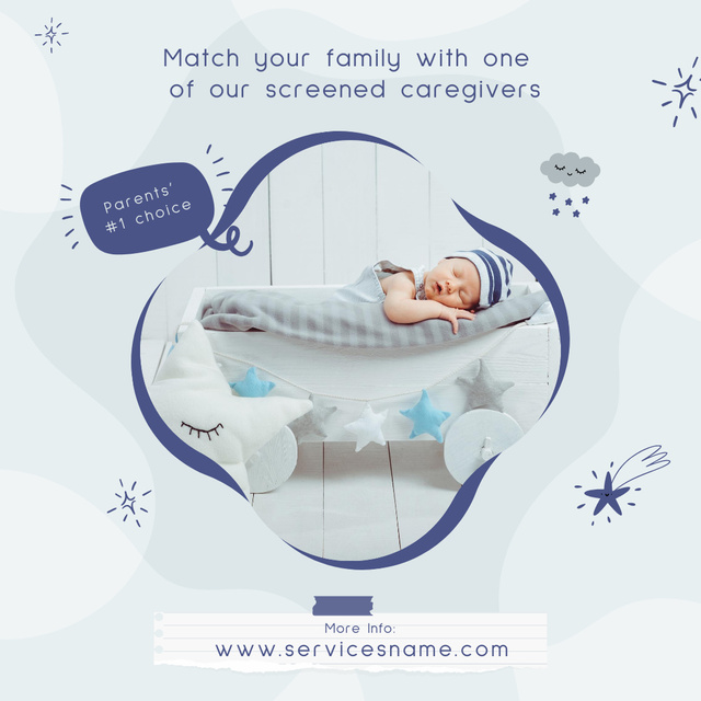 Platilla de diseño Sleeping Toddler for Childcare Service Instagram