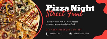 Designvorlage Pizza-Nacht-Streetfood für Facebook cover