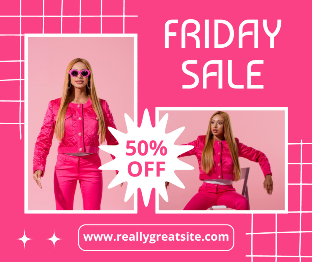 Template di design Friday Sale of Pink Collection Facebook