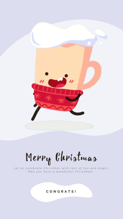 Running Christmas cup of Cocoa Instagram Video Story Design Template