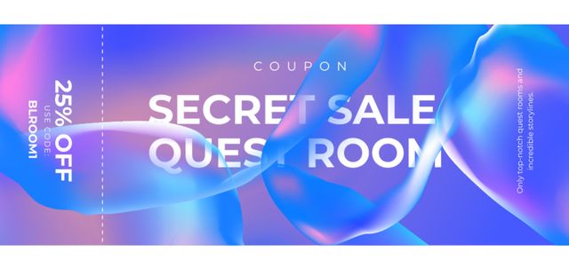Secret Sale Announcement on Digital Pattern Coupon Din Large – шаблон для дизайну