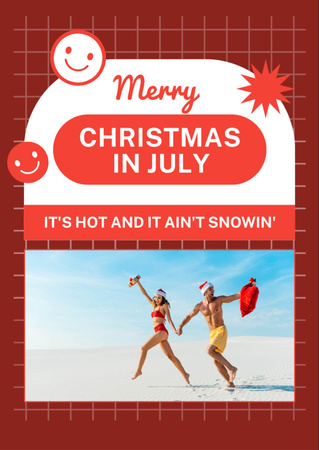 Christmas in July with Happy Couple by Sea Flyer A6 Design Template