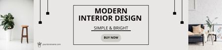 Designvorlage Moderne Innenarchitektur Minimal Grau für Ebay Store Billboard
