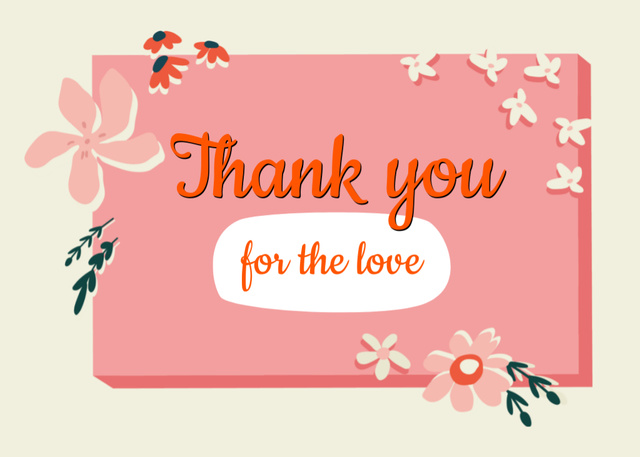 Thank You for Your Love Postcard 5x7in Design Template
