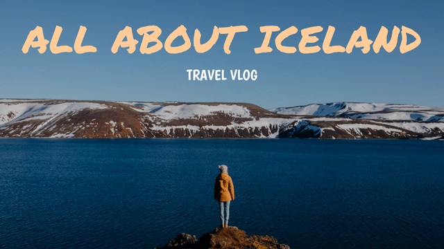 Travel Vlog Promotion about Iceland Youtube Thumbnail Modelo de Design