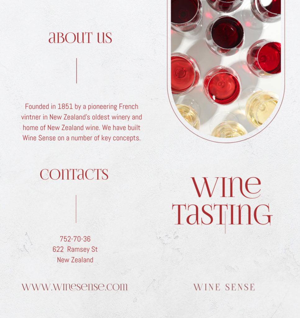 Rare Kinds of Wine in Wineglasses Brochure Din Large Bi-fold Šablona návrhu