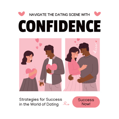 デートを成功させるための戦略 Instagram ADデザインテンプレート
