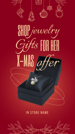 Christmas Offer of Female Jewelry Instagram Storyデザインテンプレート