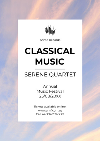 Classical Music Performance invitation notes on sky Flayer Design Template