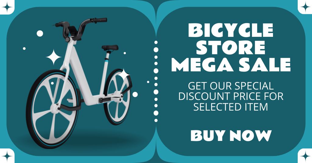 Mega Sale in Bicycle Store Facebook ADデザインテンプレート