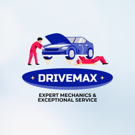 Professional Cars Maintenance Service Offer Animated Logo Design Template
