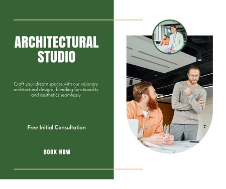 Modèle de visuel Superbes services de studio d'architecture avec consultation gratuite - Facebook