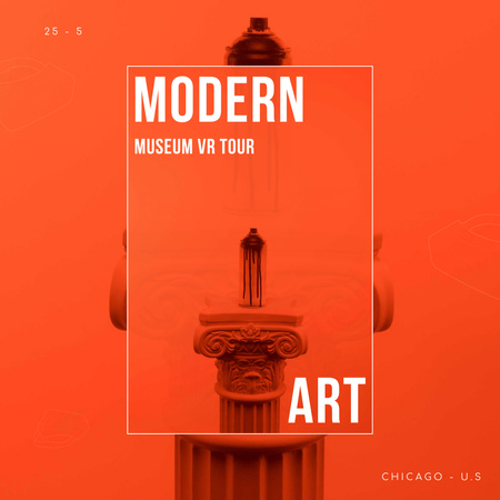 Virtuální prohlídka Muzea moderního umění Instagram Šablona návrhu