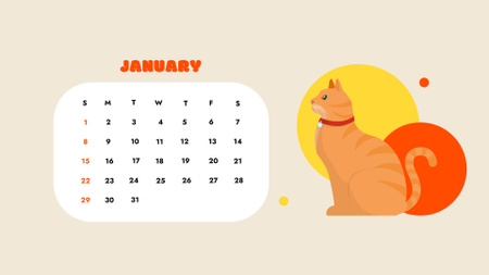 Cute Illustrations of Animals Calendar Design Template