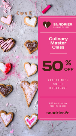 Master Class de culinária com biscoitos dos namorados Instagram Story Modelo de Design