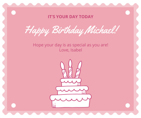 Greeting in Special Day on Pink Facebook Design Template