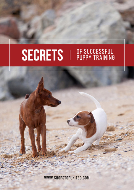 Designvorlage Secrets of puppy training für Poster