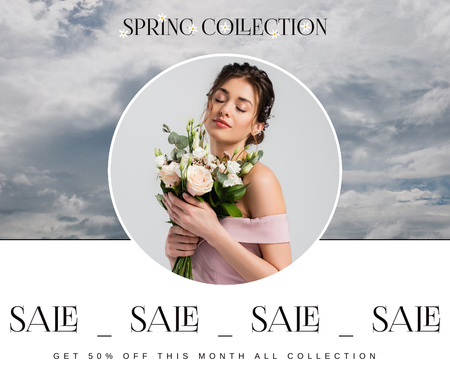 Romantic Spring Fashion Collection Announcement Facebook Tasarım Şablonu