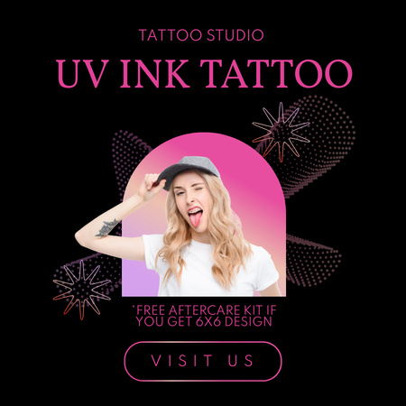 Platilla de diseño Tattoo Studio Service With Free After Kit Offer Instagram
