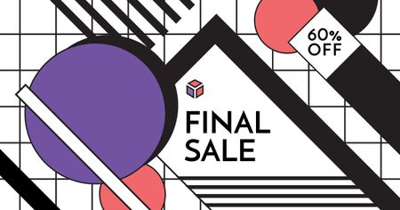 Modèle de visuel Special Black Friday Sale Announcement on Geometric Pattern - Facebook AD