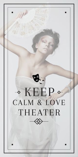 Theater Quote Woman Performing in White Graphic Design Template