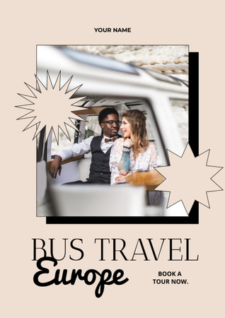 Designvorlage Bus Tour Announcement für Newsletter