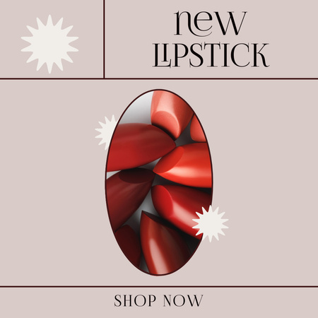 Designvorlage New Lipstick Arrival Anouncement in Pastel für Instagram