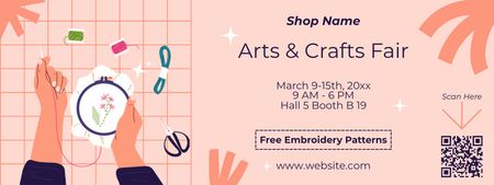 Arts And Crafts Fair With Embroidery Ticket – шаблон для дизайну
