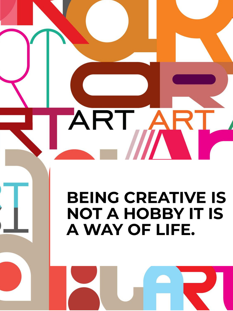 Creativity Quote on colorful Letters Poster US Šablona návrhu