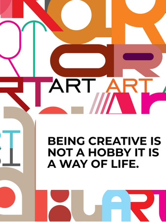 Plantilla de diseño de Creativity Quote on colorful Letters Poster US 