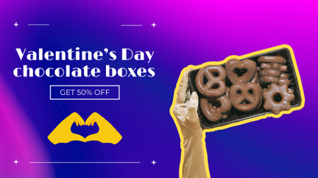 Platilla de diseño Chocolate Cookies for Valentine`s Day Sale Offer Full HD video