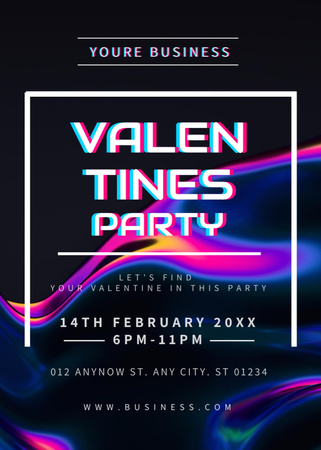 Valentine's Day Party Announcement on Gradient Invitation Design Template
