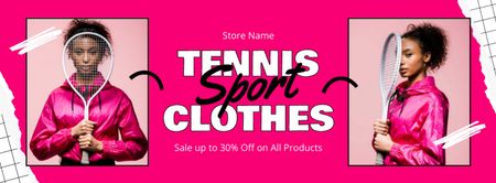 Modèle de visuel Vêtements de sport pour le tennis - Facebook cover
