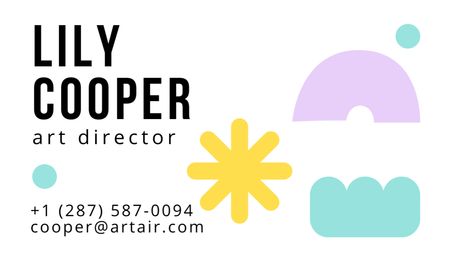 Art Gallery Advertisement with Bright Pattern Business Card US Design Template