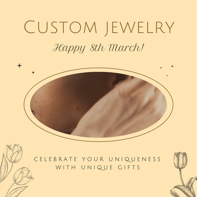 Custom Jewelry With Earring On Women's Day Animated Postデザインテンプレート