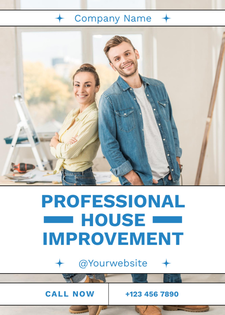 Professional House Improvement Flayer Πρότυπο σχεδίασης