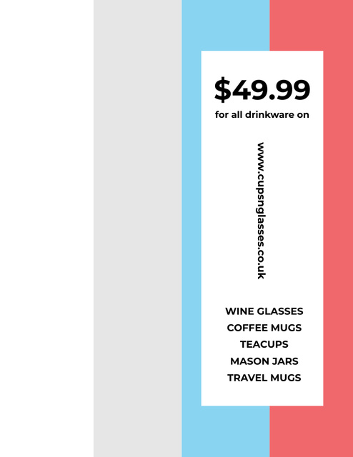 Sale Announcement Of Drinkware with Colorful Stripes Pattern Poster 8.5x11in Modelo de Design