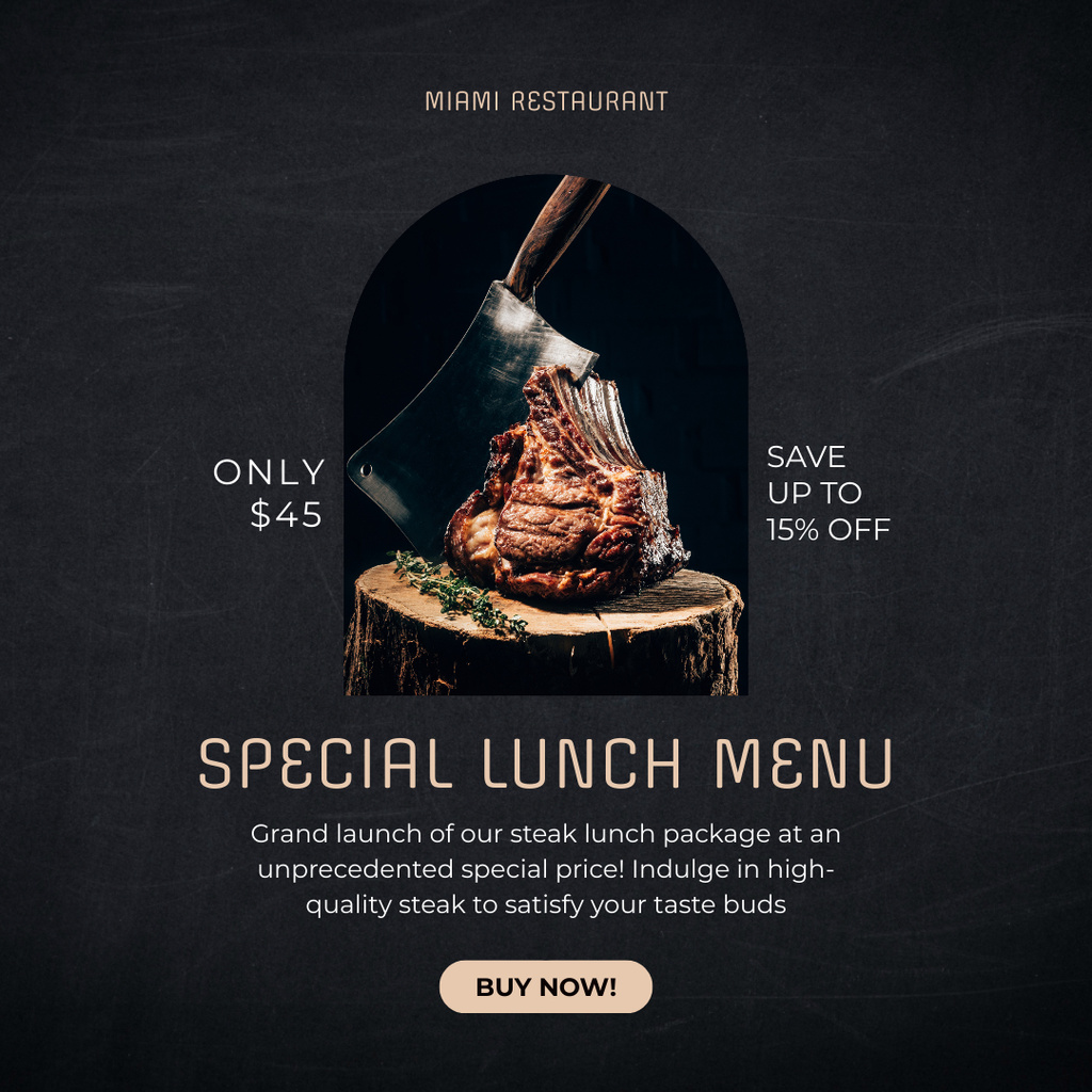 Platilla de diseño Special Lunch Menu on Black Instagram