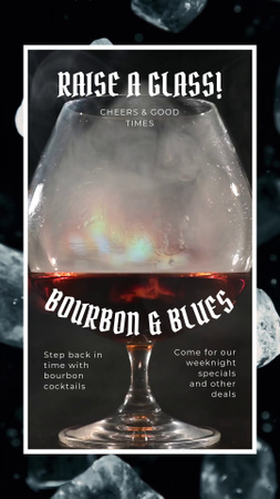 Bar Promotion With Bourbon Cocktails Instagram Video Story Design Template