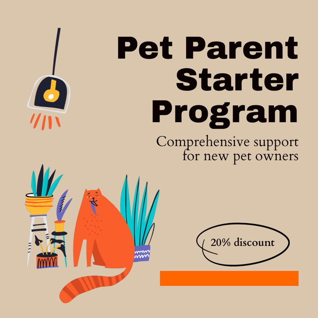 Szablon projektu Discounted Pet Parent Support Offer Animated Post