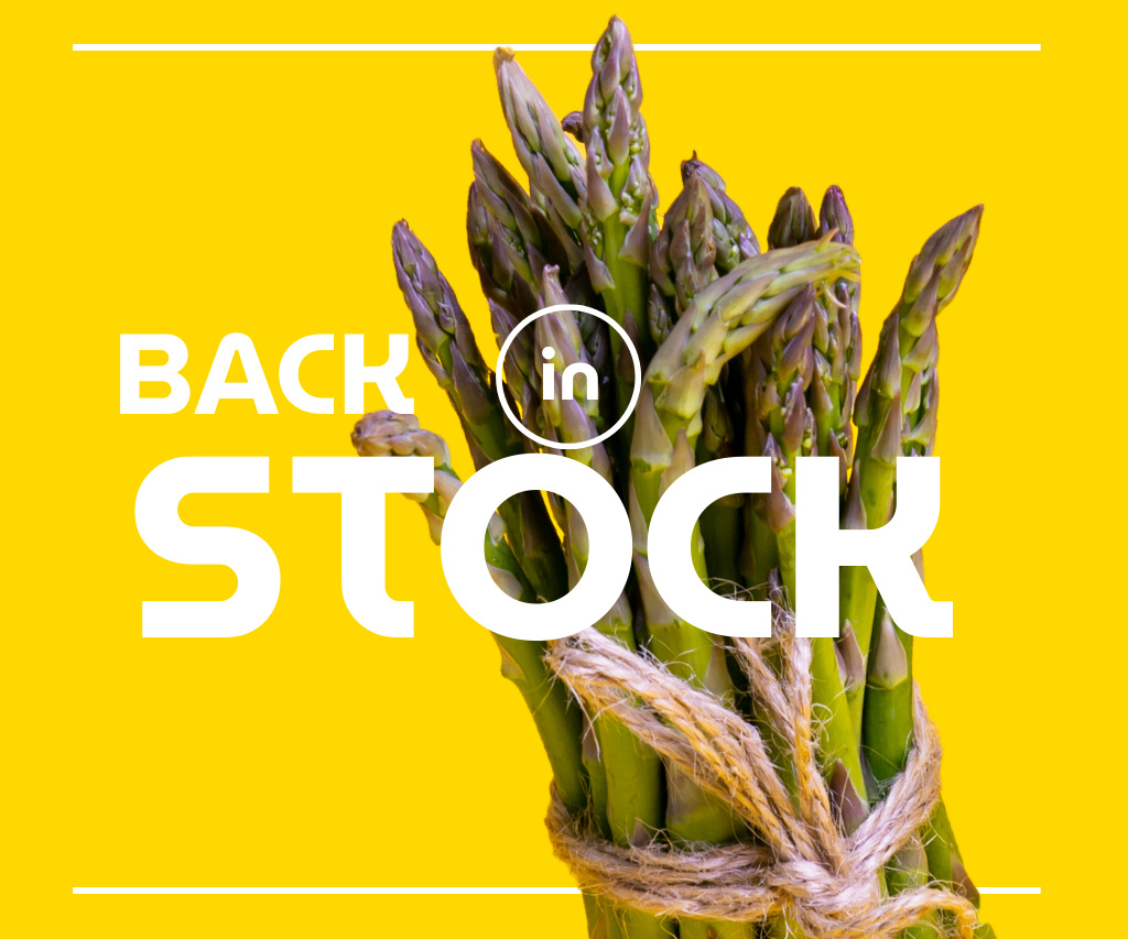 Veggie Store Offer with Fresh Asparagus Large Rectangle Tasarım Şablonu