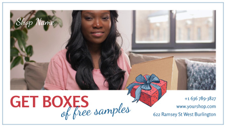 Free Sample Boxes As Present Offer From Shop Full HD video Design Template
