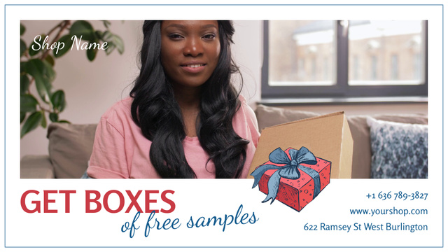Free Sample Boxes As Present Offer From Shop Full HD video Šablona návrhu