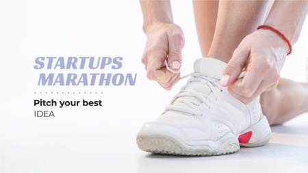 Business event Ad in White with sneakers FB event cover tervezősablon